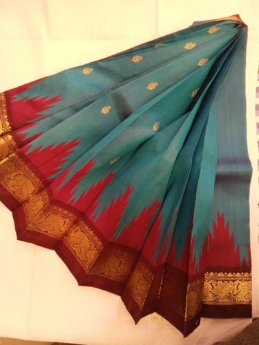 THIRUBHUVANAM HF ZARI SILK SAREE 550 MTS